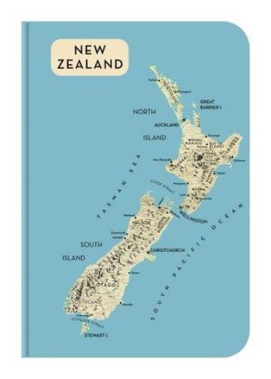 Picture of Notebook A6 NZ Map Blue