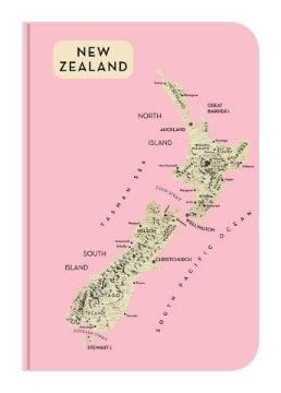 Picture of Notebook A6 NZ Map Rose