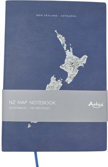 Picture of Notebook PU A5 New Zealand Map Navy